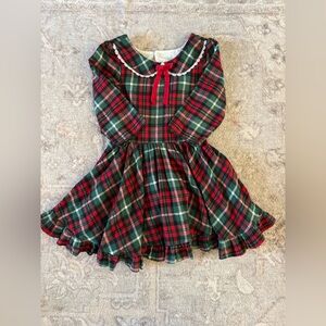 Lu and Ro Plaid flannel Long-Sleeve Dress with Ruffle Hem 6y